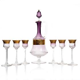 Fine Quality Antique Edwardian Glass Liqueur Set