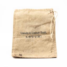 Antique Edwardian Period Cloth Banking Money Bag