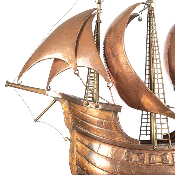 Unique Antique Large Copper Model Galleon