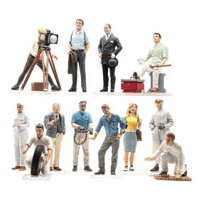 Group of Twelve Vintage Resin Motor Racing Figurines