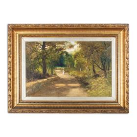Antique Edwardian Oil on Canvas Titled The Trossachs