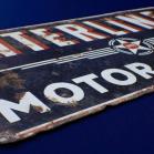 Original Vintage Interlines Motor Express Advertising Enamel Sign