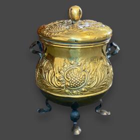 19th Century Arts & Crafts Brass Log Bin