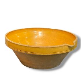 Vintage French Yellow Glazed Pottery Tian Bowl