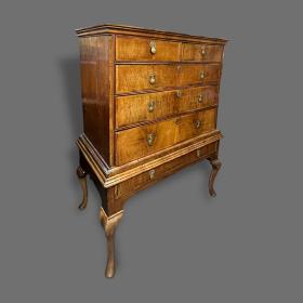 Fine Queen Anne Walnut Chest on Stand