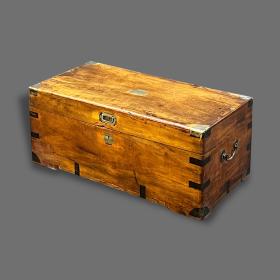 19th Century Military Style Camphor Wood Box