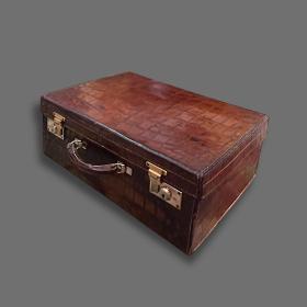 Edwardian Crocodile Leather Travel Case