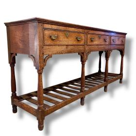 Georgian Oak Three Drawer Serving Dresser
