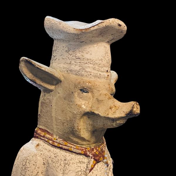 Vintage Cast Iron Butchers Shop Display Pig