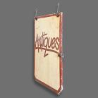 Vintage Hand Painted Wooden Antiques Sign