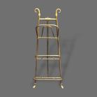 19th Century Unusual Tripod Polished Brass Magazine Rack