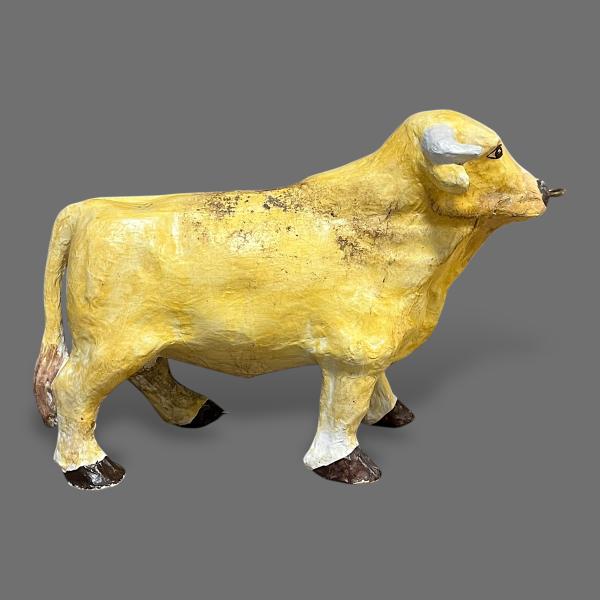 Vintage Papier Mache Butchers Shop Bull