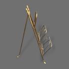 19th Century Unusual Tripod Polished Brass Magazine Rack