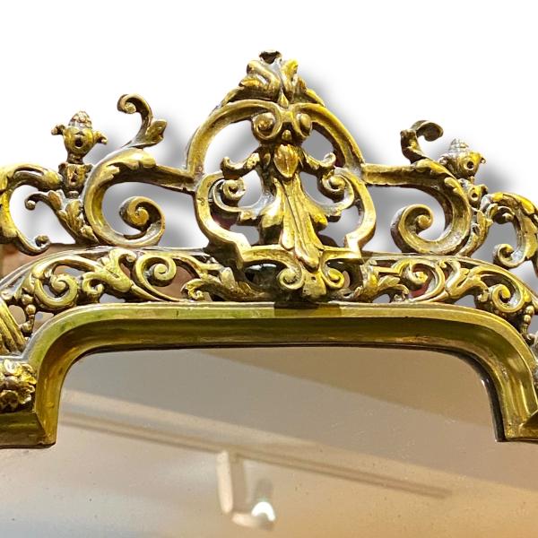 Baroque Style Freestanding Brass Dressing Table Mirror