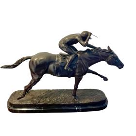Mid 20th Century Bronze Racing Horse