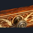 An exhibition quality Victorian Period rosewood inlaid pedestal desk